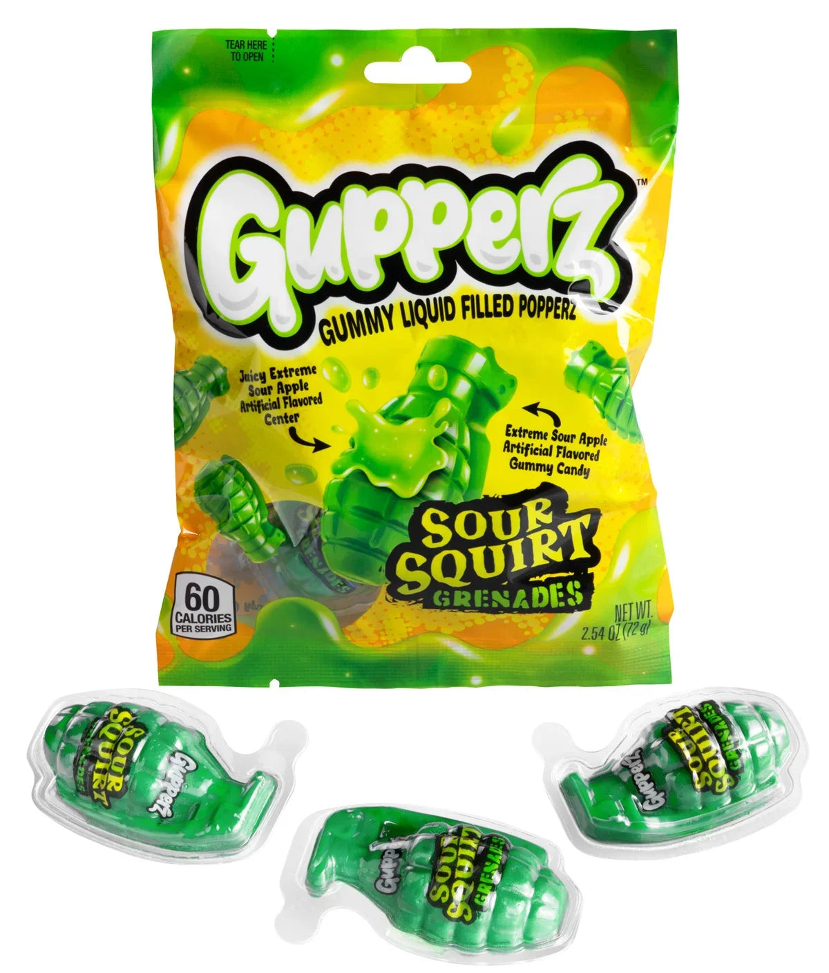 Gupperz Liquid Filled Gummy Sour Squirter Grenade