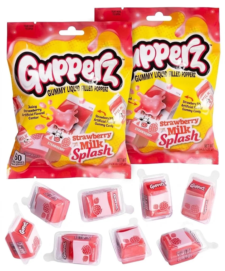 Gupperz Liquid Filled Gummy Strawberry Milk Splash